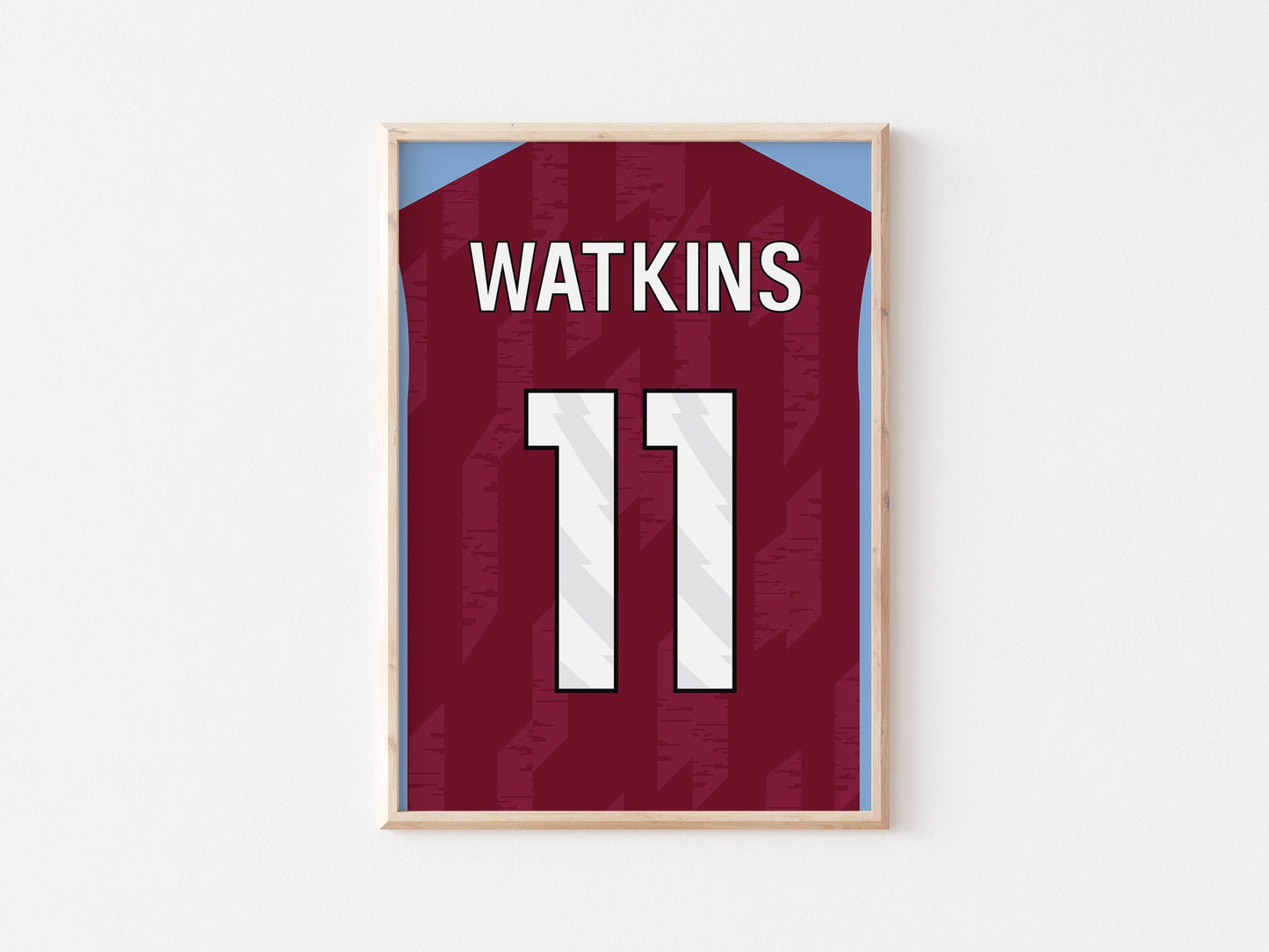 Aston Clarets Custom Shirt A4 Print