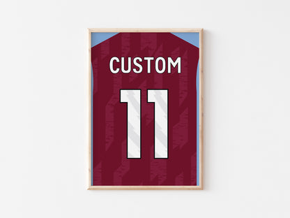 Aston Clarets Custom Shirt A5 Print