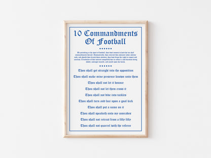 10 Commandments Of Football A5 Print