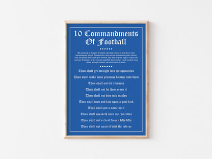 10 Commandments Of Football A5 Print