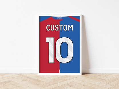 London Claret & Blue Custom Shirt A4 Print