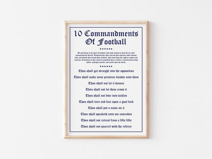 10 Commandments Of Football A5 Print