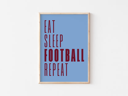 Eat Sleep Football Repeat A5 Print