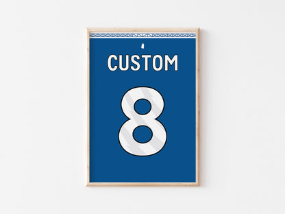 Liverpool Blue Custom Shirt A5 Print