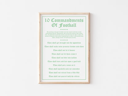 10 Commandments Of Football A4 Print