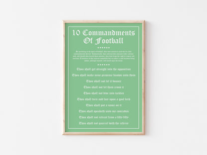 10 Commandments Of Football A5 Print