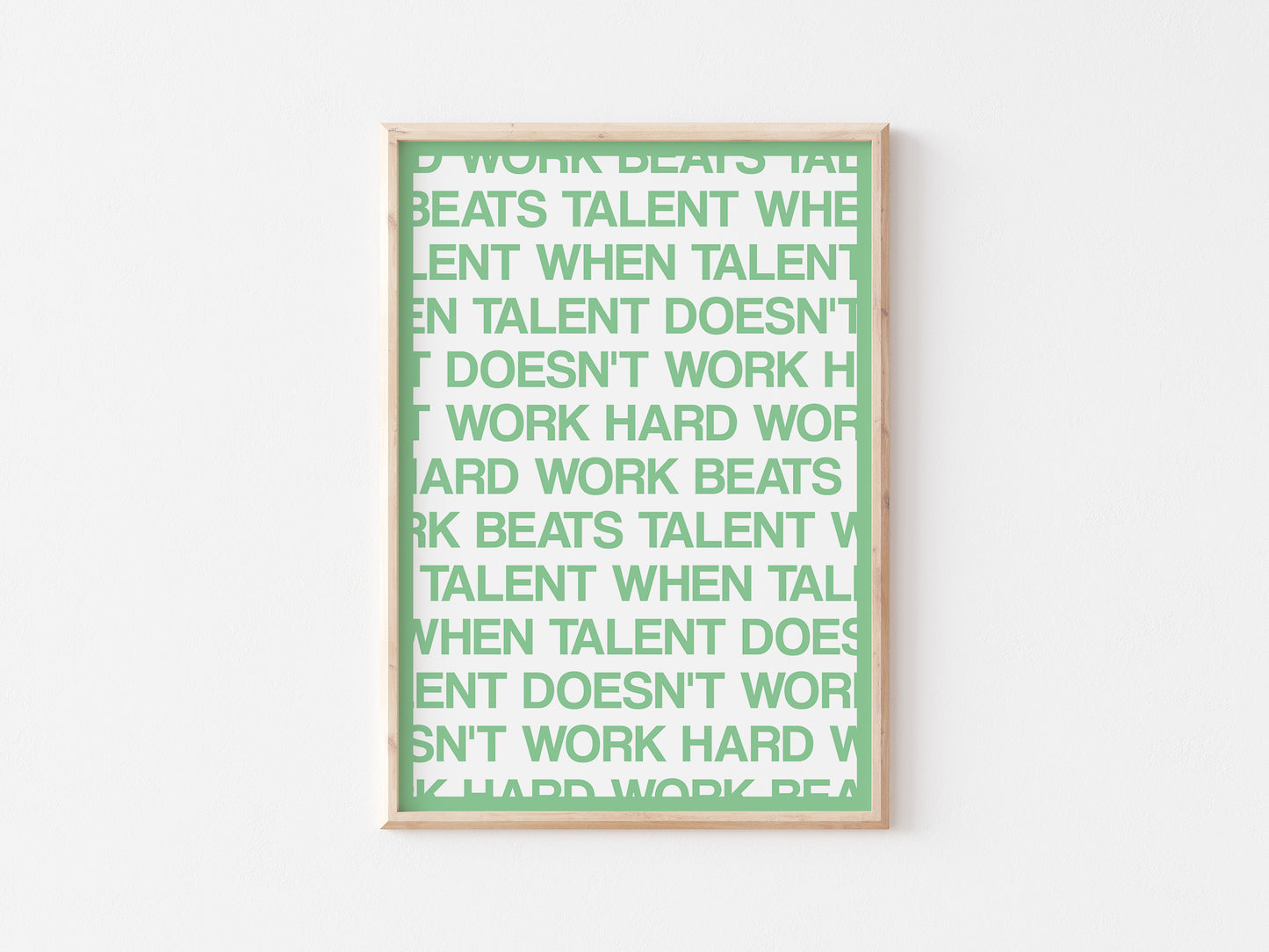 Hard Work Beats Talent A5 Print