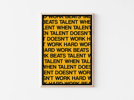 Hard Work Beats Talent A5 Print