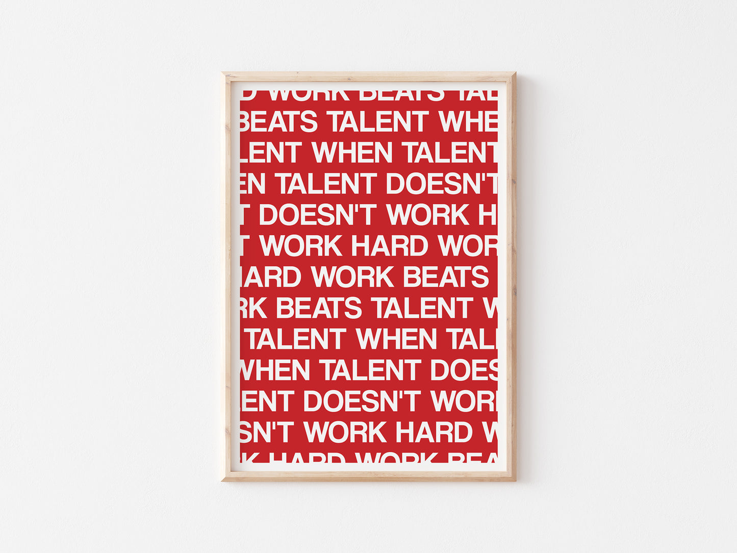 Hard Work Beats Talent A5 Print