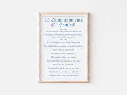 10 Commandments Of Football A5 Print