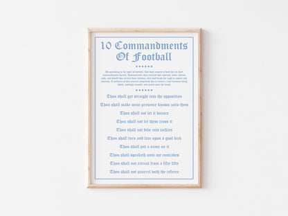 10 Commandments Of Football A4 Print