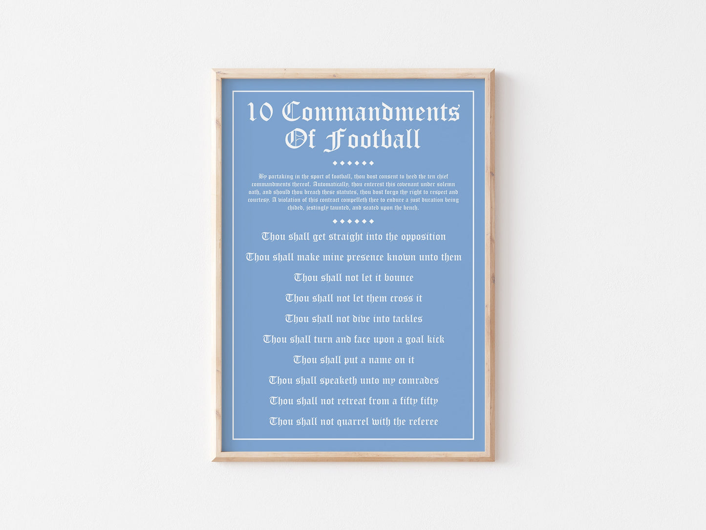 10 Commandments Of Football A4 Print