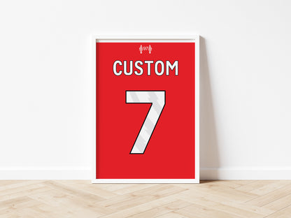 Liverpool Red Custom Shirt A5 Print