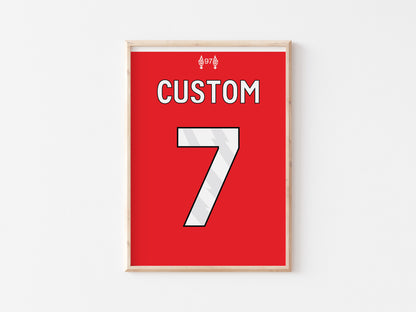 Liverpool Red Custom Shirt A5 Print