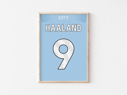 Manchester Blue Custom Shirt A5 Print