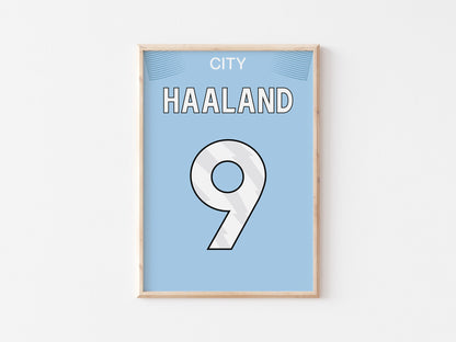 Manchester Blue Custom Shirt A4 Print