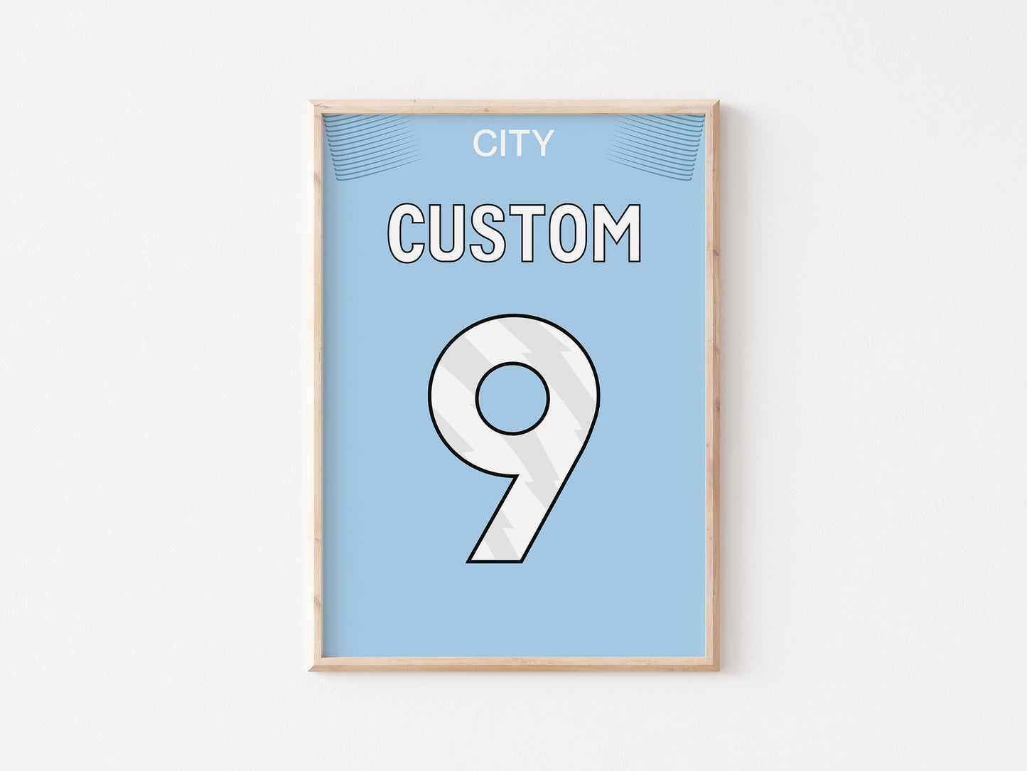 Manchester Blue Custom Shirt A5 Print