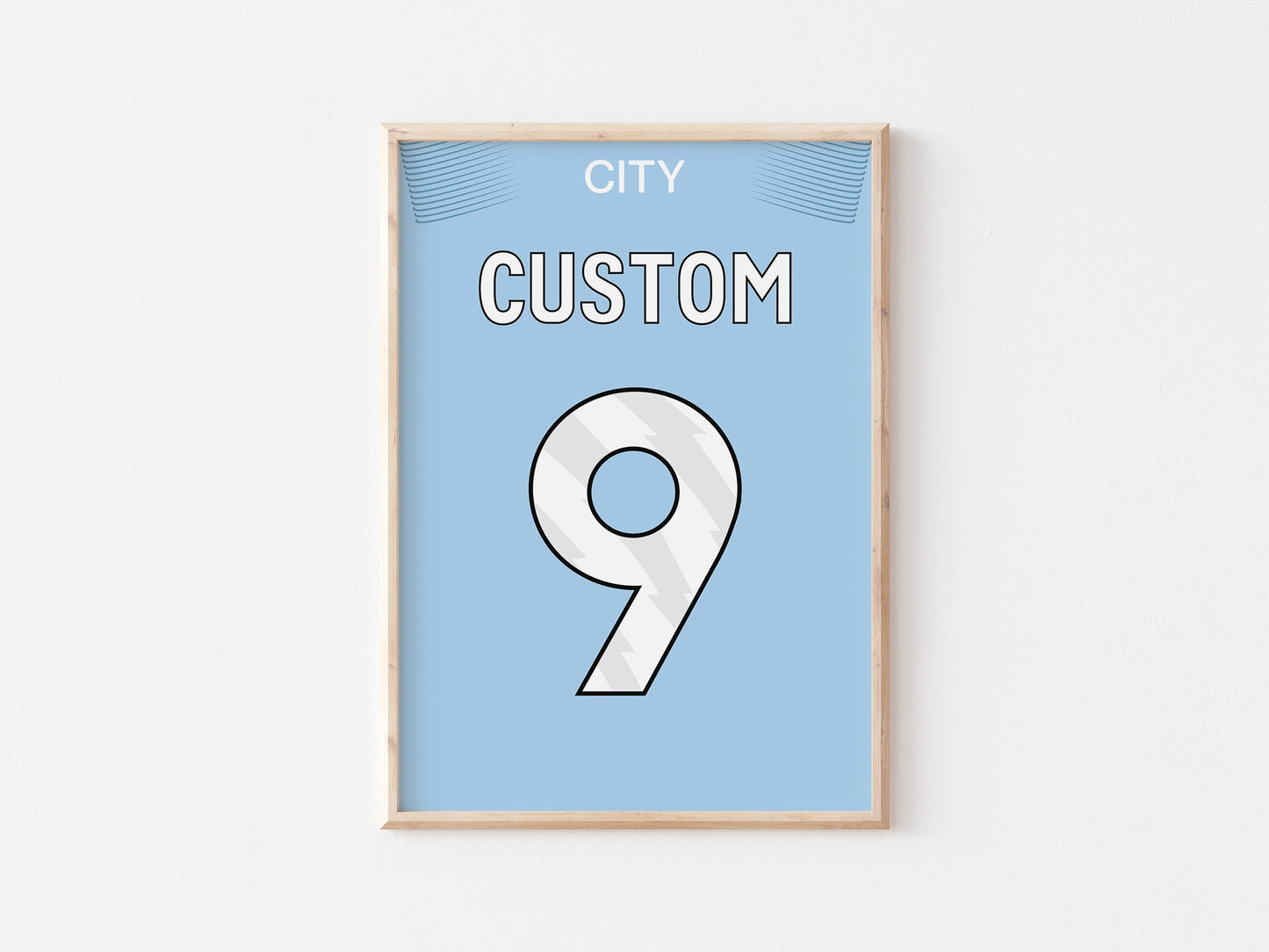 Manchester Blue Custom Shirt A4 Print