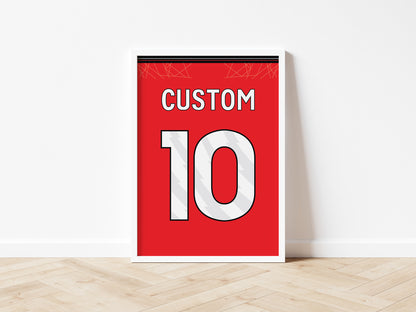 Manchester Red Custom Shirt A5 Print