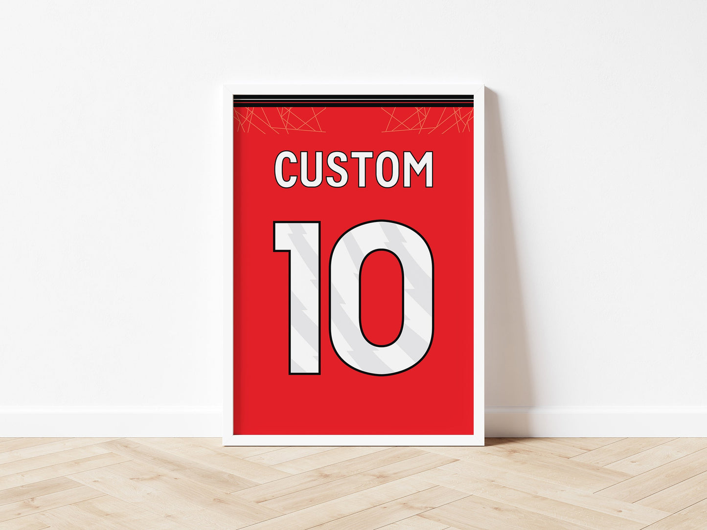 Manchester Red Custom Shirt A4 Print