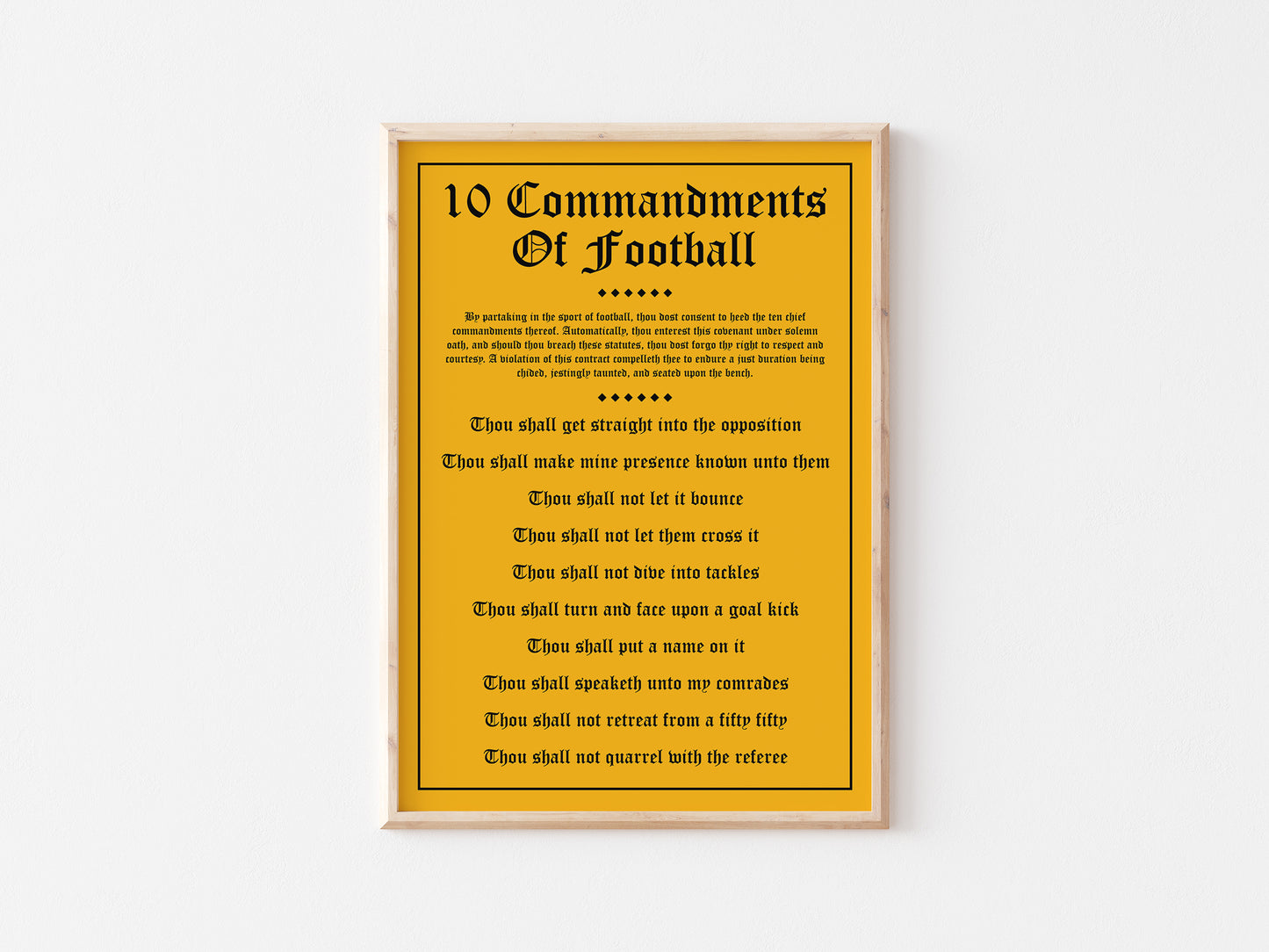 10 Commandments Of Football A5 Print