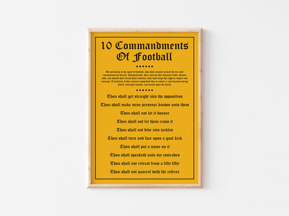 10 Commandments Of Football A5 Print