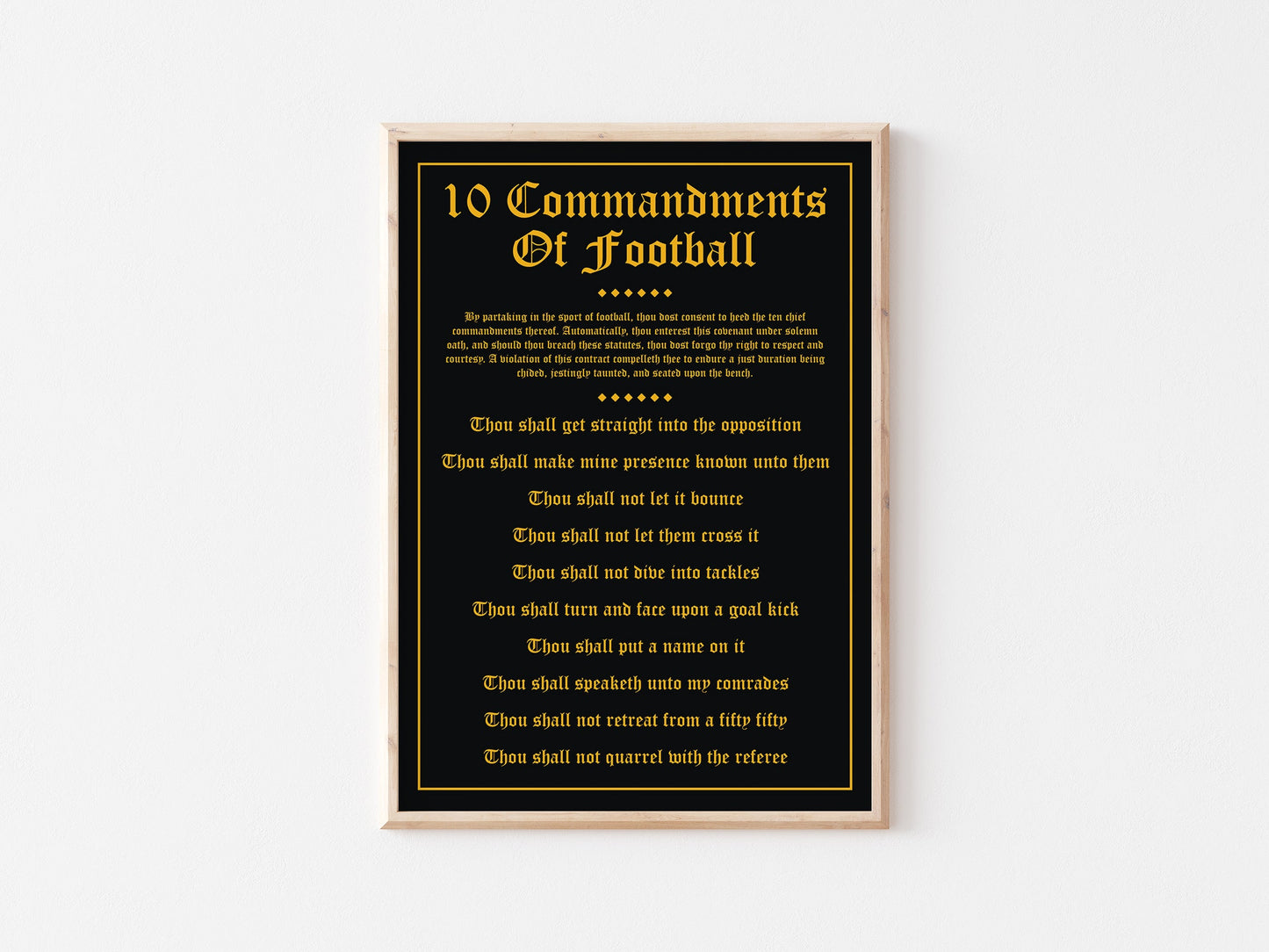 10 Commandments Of Football A4 Print