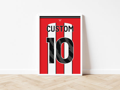 Sheffield Red Custom Shirt A4 Print