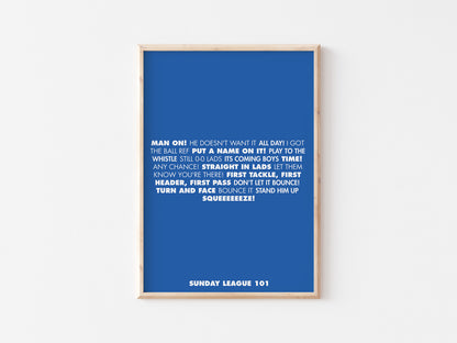 Sunday League 101 A5 Print