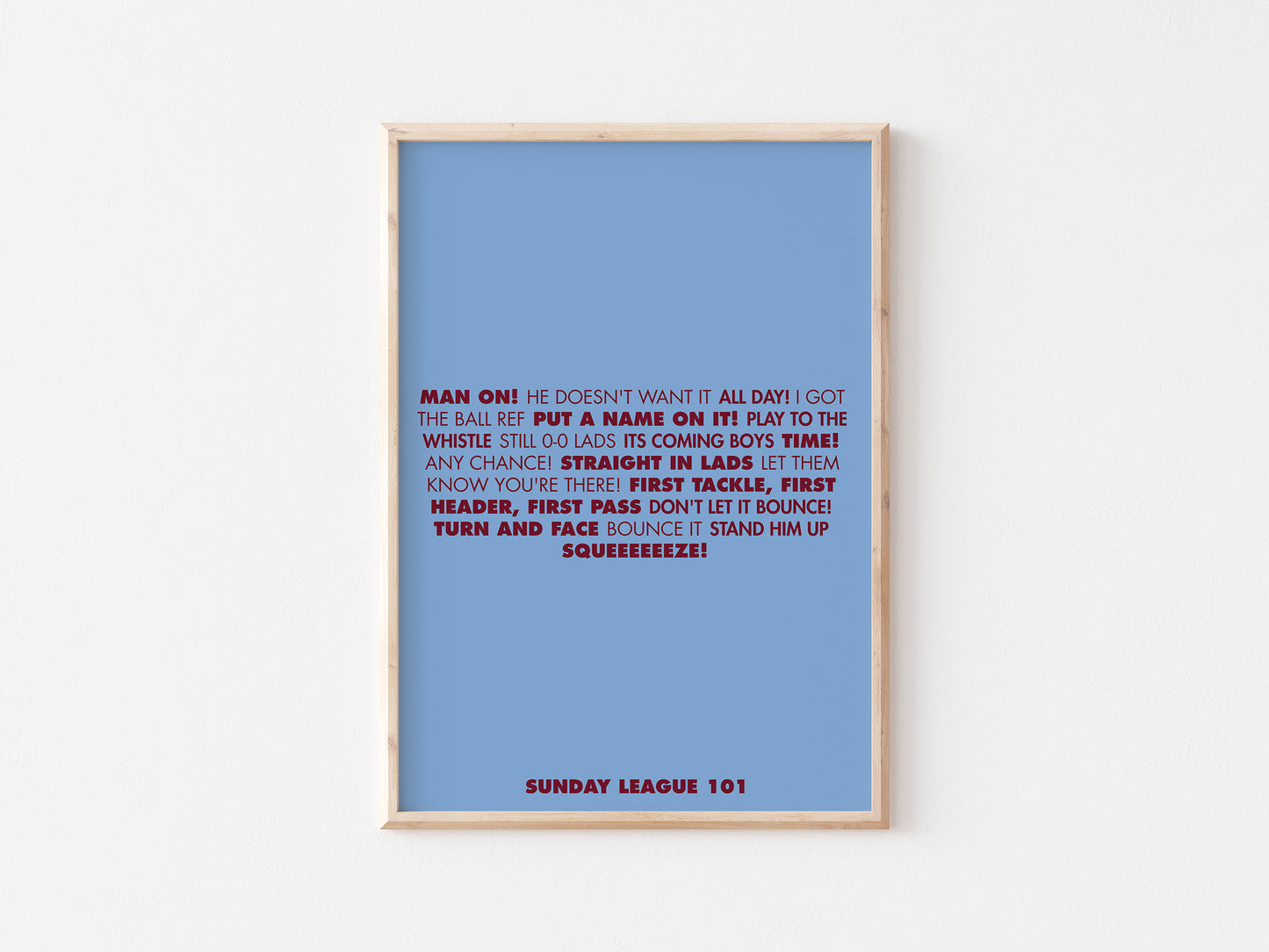 Sunday League 101 A5 Print