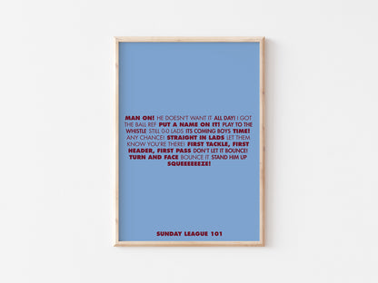 Sunday League 101 A5 Print