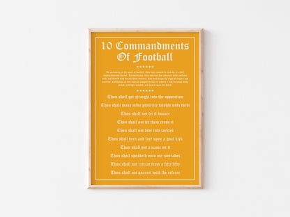 10 Commandments Of Football A4 Print