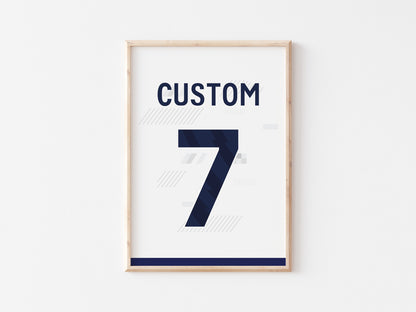 Tottenham Custom Shirt A5 Print