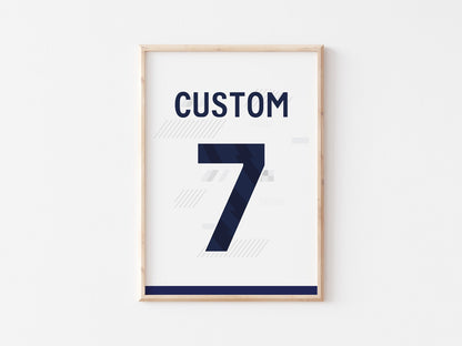 Tottenham Custom Shirt A4 Print