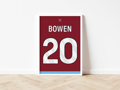 London Clarets Custom Shirt A4 Print