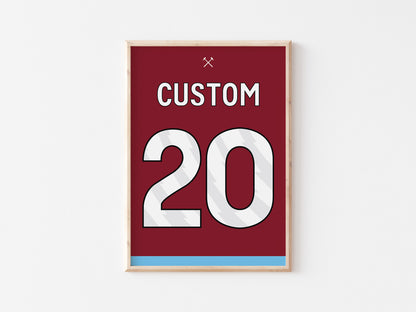 London Clarets Custom Shirt A5 Print